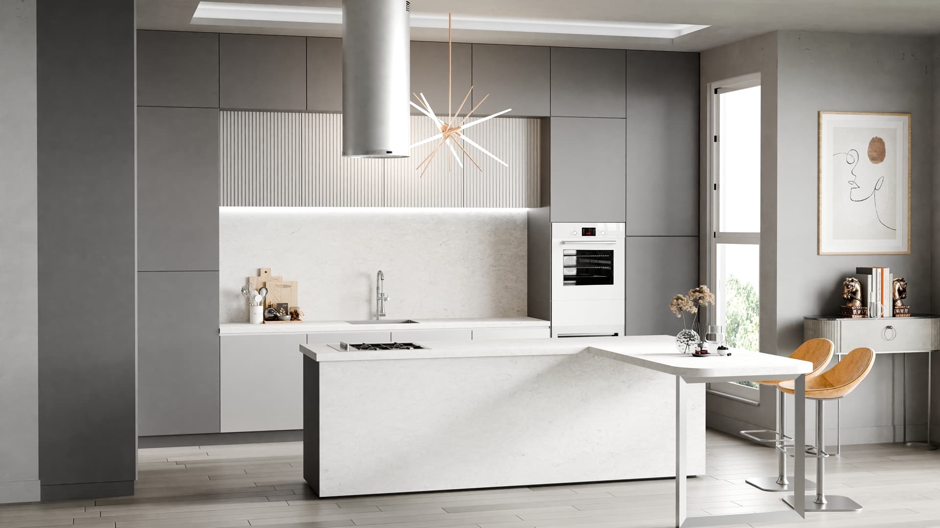 Dior White Quartz surfaces